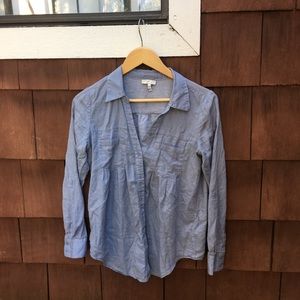 Joie lightweight blue button front shirt size XS